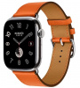 Apple Watch Hermes Series 11 46mm Silver Titanium Case with Single Tour, Orange