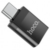 Переходник/Адаптер Hoco UA17 с Type-C на USB, черный