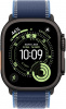 Apple Watch Ultra 3 (2025) 49mm Black Titanium Case with Blue/Bright Blue Trail Loop (S/M)