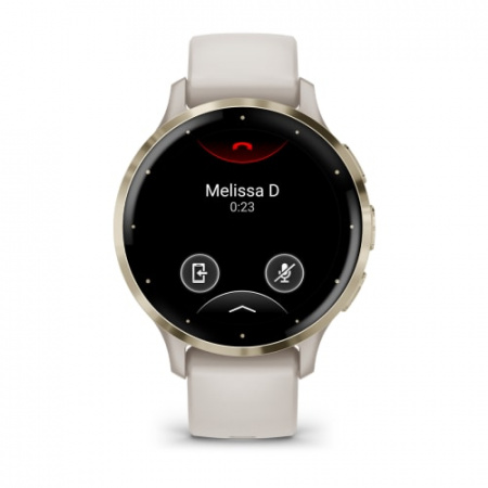 Смарт-часы Garmin Venu 3S цвета слоновой кости с золотистым безелем (010-02785-04)