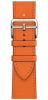 Apple Watch Hermes Series 11 46mm Silver Titanium Case with Single Tour, Orange