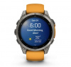 Часы Garmin Fenix 8 47mm Amoled Sapphire Titanium, светло-серый, оранжевый силиконовый ремешок ( 010-02904-11)